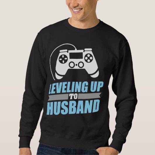Sweatshirt Fiançailles de Gamer nivelant jusqu'au mari (Devant)