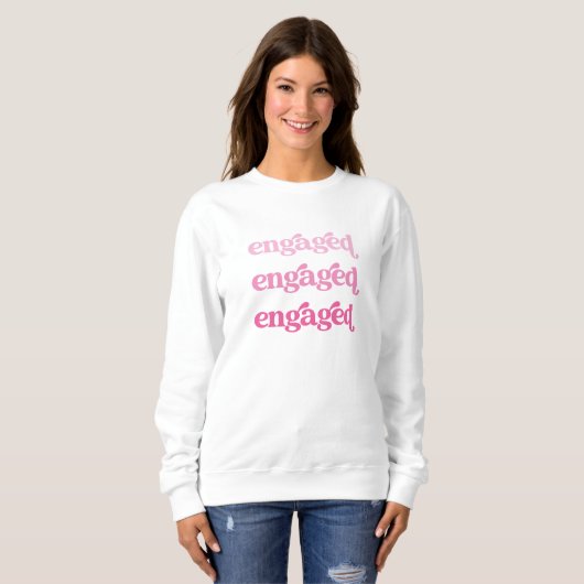 Sweatshirt Fiancé | Boho Pink Gradient Texte (Devant entier)
