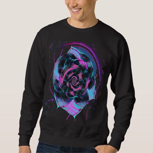 Sweatshirt Fibonacci Sequence Flower Vaporwave Aesthetics (Devant)