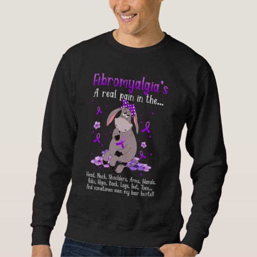 Sweatshirt Fibromyalgie âne Fibromyalgie : une véritable doul (Devant)