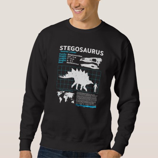 Sweatshirt Fiche d'information sur le Stégosaure Faits sur le (Devant)