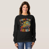 Sweatshirt Field Trip Anyone Groovy School Bus Driver Yellow  (Devant entier)