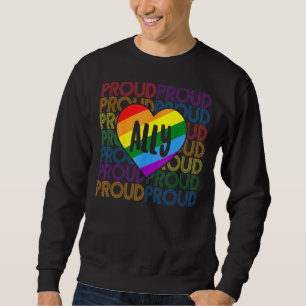 Sweatshirt Fier Ally Lgbt Mois 2022 Avec Mignonne Coeur Arc E