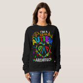 Sweatshirt Fier Architecte Sensibilisation sur l'autisme Aime (Devant entier)