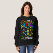Sweatshirt Fier Electricien Sensibilisation sur l'autisme Aim (Devant entier)