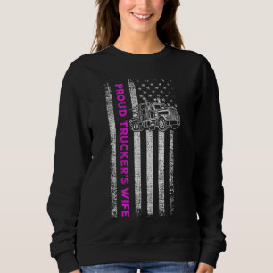 Sweatshirt Fier Femme de camion - Patriotic Truck Driver Amer