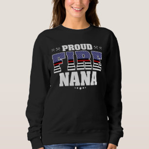Sweatshirt Fier Feu Nana Mince Red Line Us Drapeau Pompier