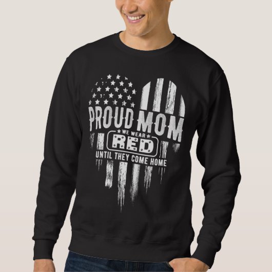 Sweatshirt Fier Maman Nous Portons Rouge Vendredi Militaire (Devant)