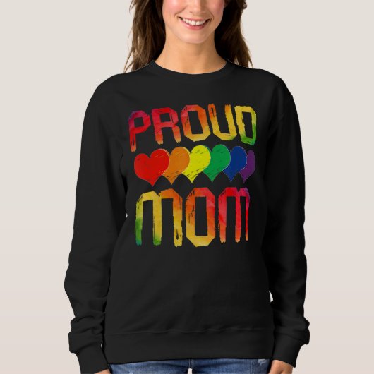 Sweatshirt Fier Maman Queer Lgbtq Mois Gay pride Rainbow Flag (Devant)