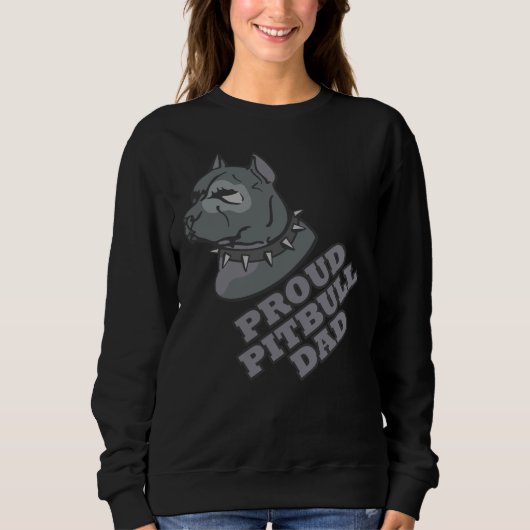 Sweatshirt Fier Pitbull Papa Cool (Devant)