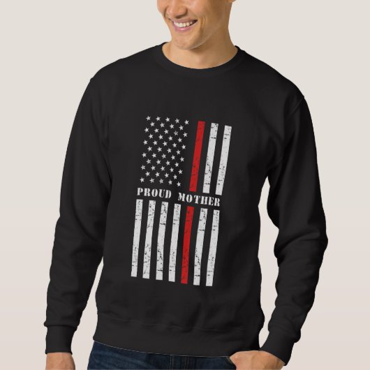 Sweatshirt Fier pompier mère pompier Américain Drapeau Sup (Devant)