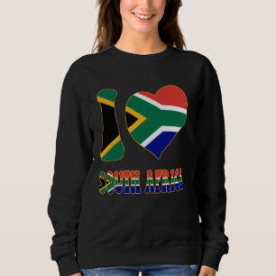 Sweatshirt Fier Sud-Africain I Love Afrique du Sud Drapeau Co