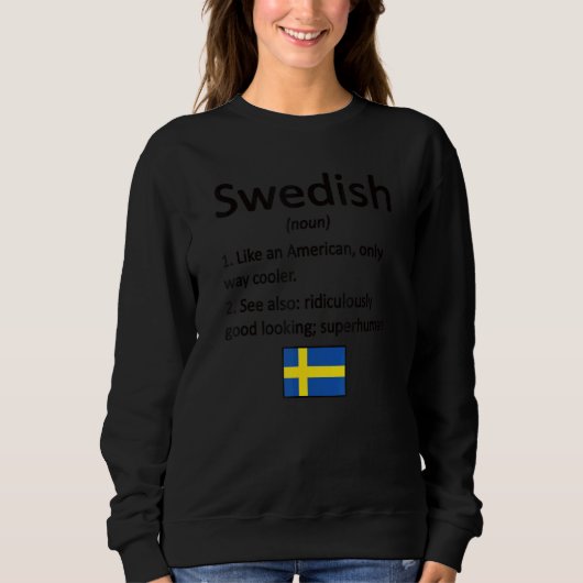 Sweatshirt Fier Suède Définition Suède Drapeau Suède Racines (Devant)
