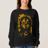 Sweatshirt Fierce rugissement lion splash art (Devant)