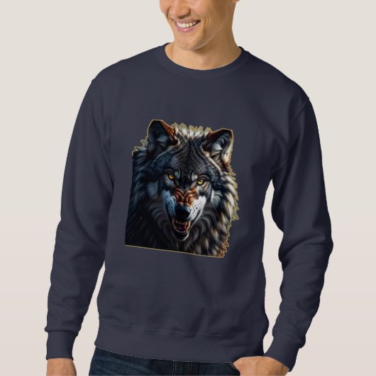 Sweatshirt Fierce Wolf – Symbol of Strength and Freedom (Devant)