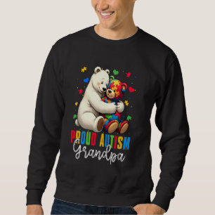 Sweatshirt Fière autisme grand-père ours Sensibilisation sur