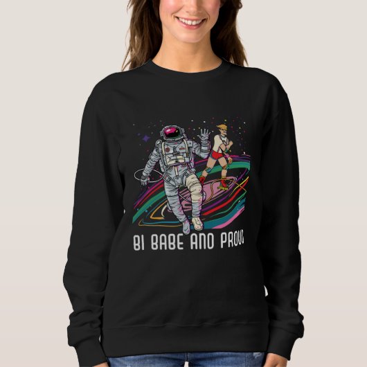 Sweatshirt Fière Bébé Bi et Fière Fierté Arc-en-ciel Bisexuel (Devant)