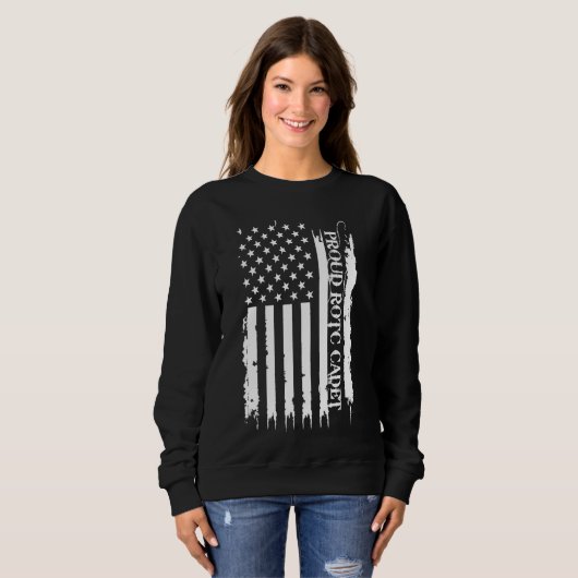 Sweatshirt Fière cadet du ROTC États-Unis détendu avec l'US F (Devant entier)