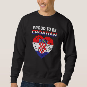Sweatshirt Fière D'Être Croate J'Aime Croatie Drapeau Croatie