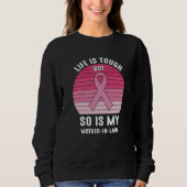 Sweatshirt Fière famille Cancer du sein guerrière Mère-en-Bel (Devant)