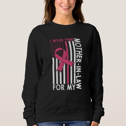 Sweatshirt Fière famille Cancer du sein guerrière Mère-en-Bel (Devant)