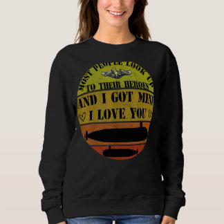 Sweatshirt Fière Femme Sous-Marine Et Maman Spo Militaire Nat