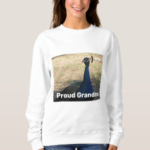 Sweatshirt Fière Grand-mère Vibrant Peacock Photo Animal
