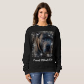 Sweatshirt Fière maman de Pitbull noir (Devant entier)