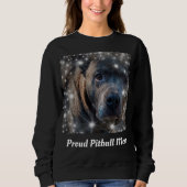 Sweatshirt Fière maman de Pitbull noir (Devant)