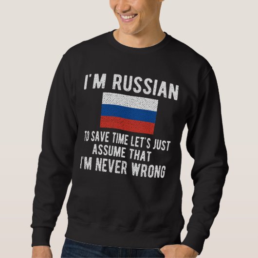 Sweatshirt Fière Patrimoine Russe Russie Racines Drapeau Russ (Devant)