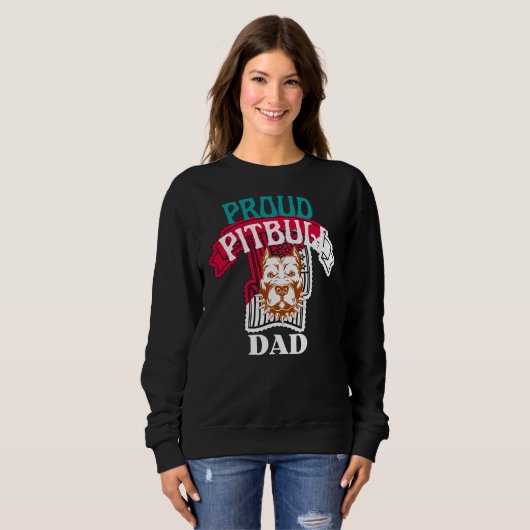 Sweatshirt Fière Pitbull Papa (Devant entier)