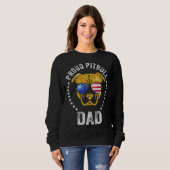 Sweatshirt Fière Pitbull Papa Face Pitbull Porte le drapeau a (Devant entier)