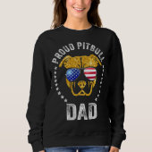Sweatshirt Fière Pitbull Papa Face Pitbull Porte le drapeau a (Devant)