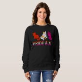 Sweatshirt Fierté Ally Trois Lesbiennes Drapeau Pride chats L (Devant entier)