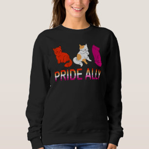 Sweatshirt Fierté Ally Trois Lesbiennes Drapeau Pride chats L