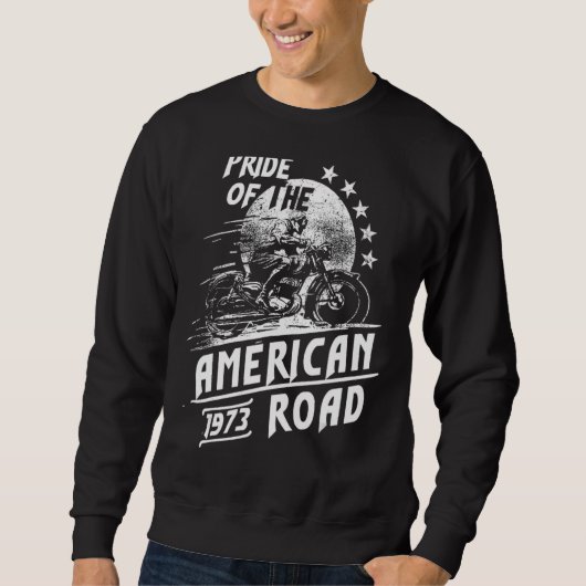 Sweatshirt Fierté De L'American Motorcycle Road 1973 (Devant)