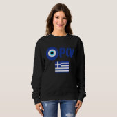 Sweatshirt Fierté grecque Opa Drapeau grec Hellas Grèce Mauva (Devant entier)