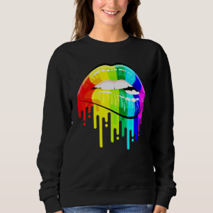Sweatshirt Fierté LGBT LGBT Arc-en-ciel Lèvres Gay Homosexuel
