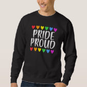 Sweatshirt FIERTÉ pour Gay pride avec Rainbow Hearts (Devant)