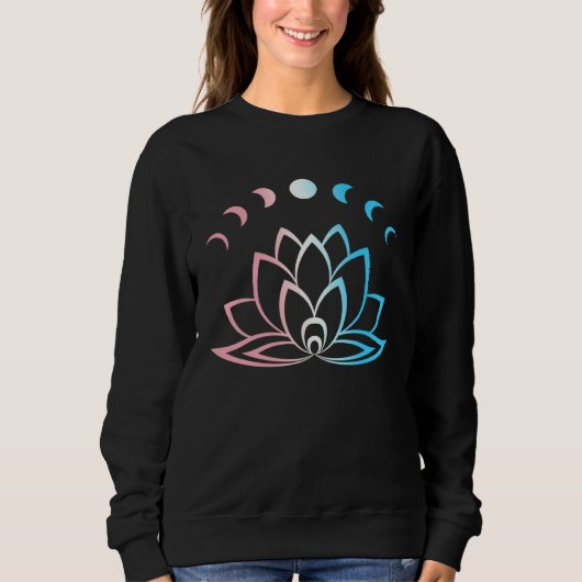 Sweatshirt Fierté Trans Yoga Subtil Phase Lunaire Fleur de Lo (Devant)
