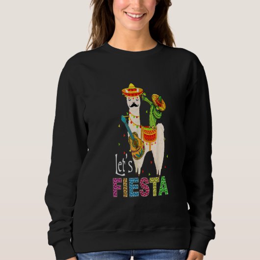 Sweatshirt Fiesta Llama Cinco De Mayo Cactus Sombrero M (Devant)