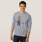 Sweatshirt Figure de bâton de construction (Devant entier)