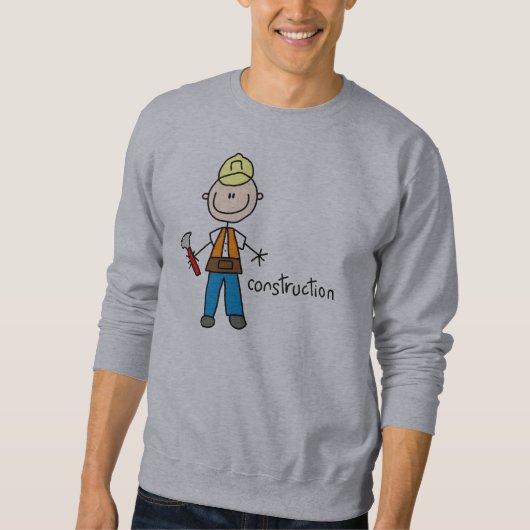 Sweatshirt Figure de bâton de construction (Devant)