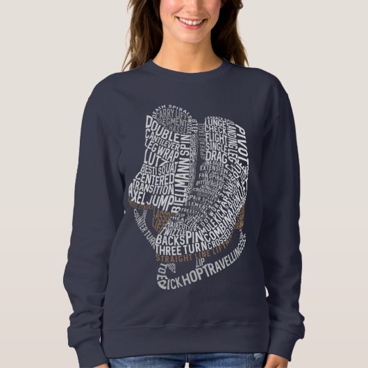Sweatshirt Figure Patinage Word Art Patinage sur glace (Devant)