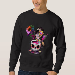 Sweatshirt Figurine fée inspirée du crâne de sucre Halloween