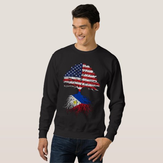 Sweatshirt Filipino Roots American Grosses Philippines Drapea (Devant entier)