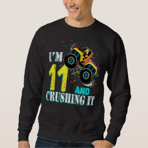 Sweatshirt Fille 11 ans 11e anniversaire Monster Camion Boy C