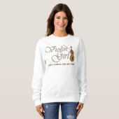 Sweatshirt Fille au violon, comme une fille normale mais plus (Devant entier)