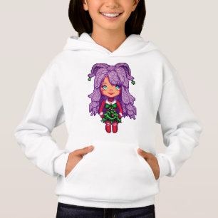 Sweatshirt fille aux cheveux violets pour enfants