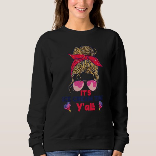 Sweatshirt Fille aux lunettes de soleil glace Popsicle C'est (Devant)